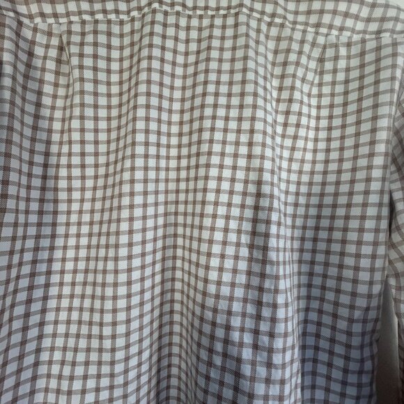 Ermenegildo Zegna Mens Checked Long Sleeve Button-Up Shirt 43/17 Beige & White - Picture 3 of 7